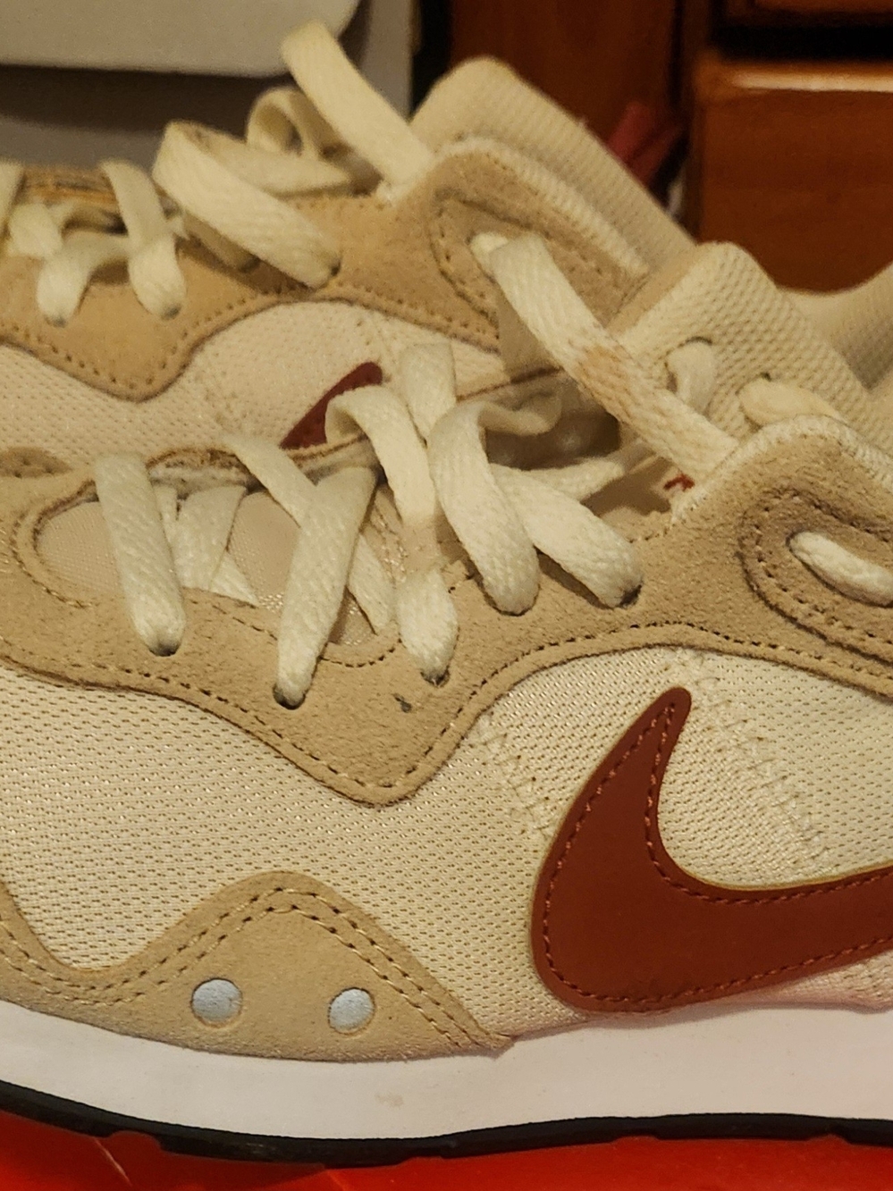 Nike Kids Neutral Beige and Brown Lace-Up Sneakers